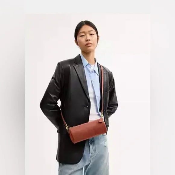 Coach Tan Suede Leather Barrel Bag - Picture 8 of 9